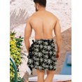 thumbnail image 2 of HAPPY BAY Men's Pareo Standard Swimsuits Elegant Holiday Vacation Sarong Swimwear Mini Swim Beach Wrap for Men One Size Palm Tree, Black Summer Vacation, 2 of 5