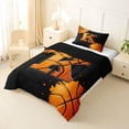 thumbnail image 3 of Castle Fairy Orange Basketball Initial K Twin Comforter Sets 2pcs, Abstract Watercolor Splash Bedding Set, Black Orange,Black Reversible,1 Comforter and 1 Pillowcase, 3 of 6