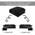 thumbnail image 3 of L Shape Sofa Slipcover Reversible Sectional Couch Cover Chaise Lounge Cover Furniture Protector Cover,Large Size,Black, 3 of 8