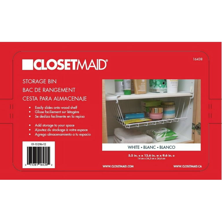 ClosetMaid 13.375-in W x 4.75-in H 1-Tier Under-shelf Metal Under-shelf  Basket