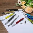 thumbnail image 5 of 4pcs 6 in 1 Multitool Tech Tool Pen Gifts for Men with Ballpoint Pen, Ruler, Screwdriver, Stylus, Silver, 5 of 5