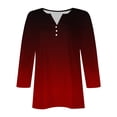 thumbnail image 4 of Jewelreauty Tunic Tops for Women Elbow Length Notch Neck Casual Button Blouses Summer Casual Tees, 4 of 5