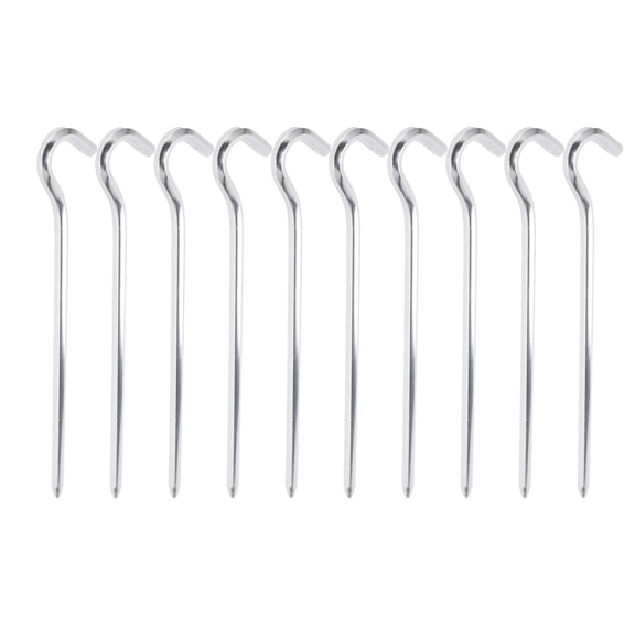 Clavijas prismáticas de aluminio para tienda de campaña, 10 clavijas para tienda de campaña de alta resistencia, accesorios para tienda de campaña, estacas para tienda de campaña con gancho para lograr más