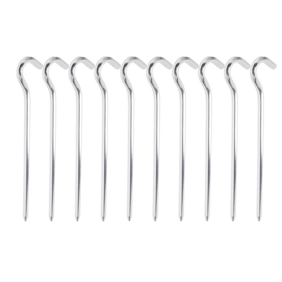 Clavijas prismáticas de aluminio para tienda de campaña, 10 clavijas para tienda de campaña de alta resistencia, accesorios para tienda de campaña, estacas para tienda de campaña con gancho para lograr más