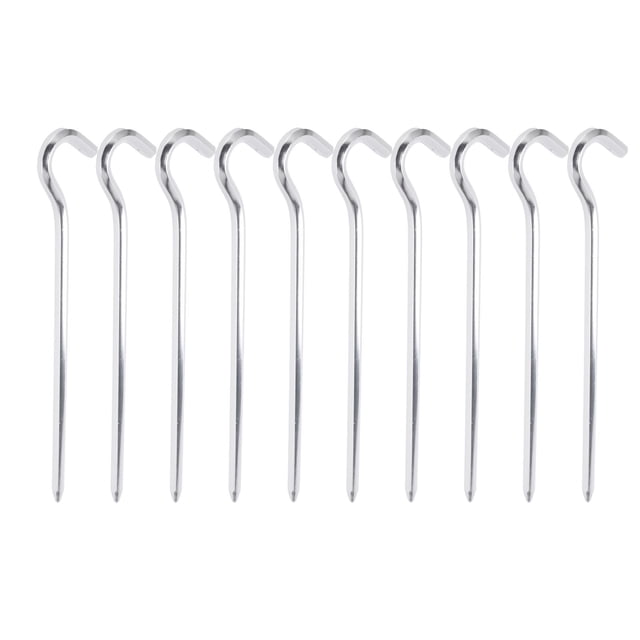 Tent Stakes Pegswith Hook,10PCS Tent Pegs HeavyDuty Tent Hooks Pegs Tent Hard Ground Pegs Smart Functionality