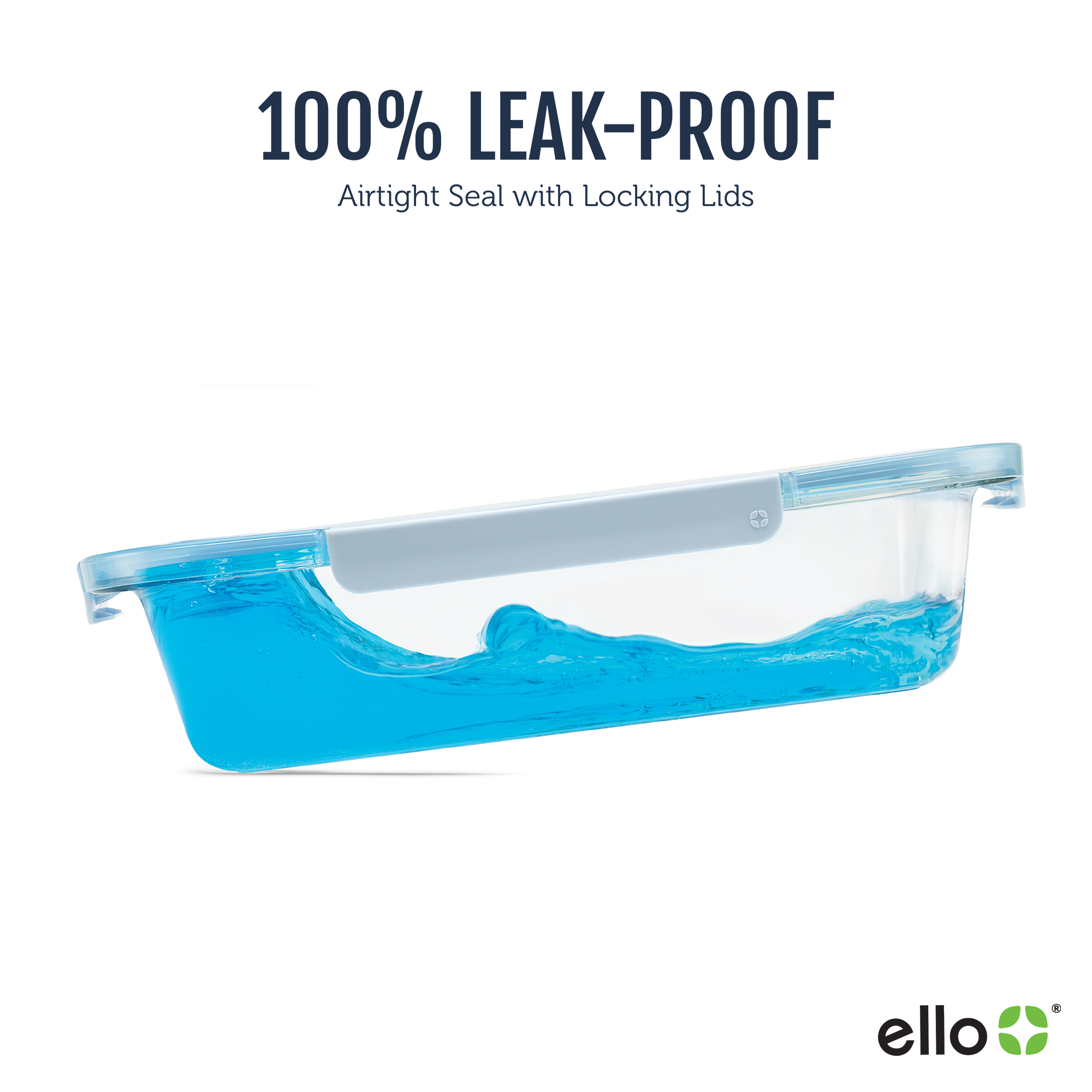 Ello Color Lock 9x13 Glass Baking Dish with Lid, Windy Blue photo 8