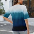 thumbnail image 3 of Susanny Womens Summer Tops Fashion V Neck Half Sleeve Oversized T Shirts Elbow Length Tee Shirts Casual Tops Loose Fit Blue S, 3 of 6