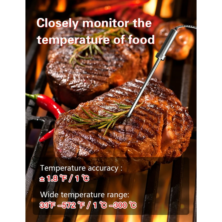 BFOUR Grill Thermometer Bluetooth Meat Thermometer, BBQ for Smoker