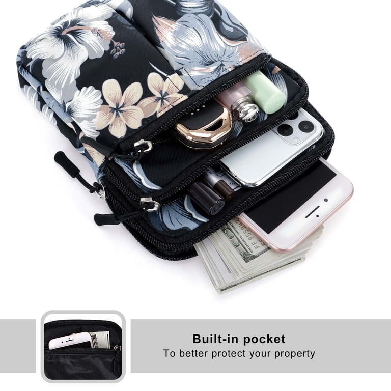 KAMO Multifunction Phone Bag - Water-Resistant Polyester Crossbody, Waist Bag Or Shoulder Bag, Triple Zip Pockets, Adjustable Straps For Men & Women