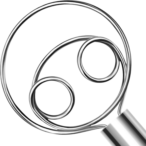 Bread dough whisk, professional 304 stainless steel Danish whisk for sourdough, pizza, cake batter, pastry, 12 inch, dishwasher safe, silver