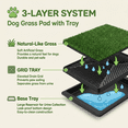 thumbnail image 2 of Dog Toilet Indoor Puppy Training Pad, Dog Potty Pet Training Grass Mat, Removable Waste Tray for Easier Clean Up, with 2 Pcs Artificial Turf, 25''x20'', 2 of 7