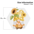 thumbnail image 2 of Fuzoiu Sunflower Gnomes 3 Print Leather Coasters Set,Drink Coasters Set of 4,for Tabletop Protection, Durable PVC Coasters,Home Décor and Housewarming Gift-Hexagon, 2 of 6