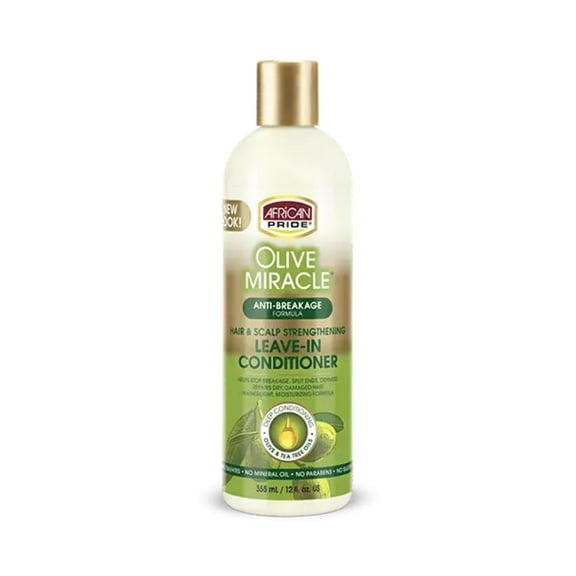 African Pride Olive Miracle Anti Breakage Leave In Hair Conditioner, 12 Oz, 2 Pack