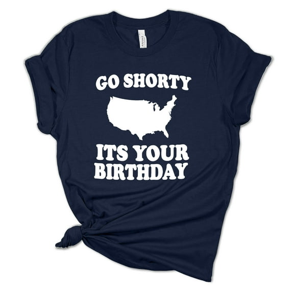 Women's Go Shorty It's Your Birthday Patriotic Fourth of July Independence Day Short Sleeve T-shirt Graphic Tee Graphic Tee-Navy-4xl