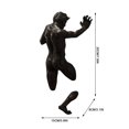thumbnail image 3 of 3D Black Through Wall Figure Sculpture Resin Abstract Electroplating Crafts Decor - for Home Hotel Living Room Wall Decoration, Creative Simulation Human Sculpture Pendant Wall Decor (A), 3 of 3