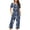 DarkBlue#1, variant on Tnhcen Women's Summer Nightwear Set Short Sleeve Shirt And Pajama Pants 2 Piece Ladies Pjs Sets