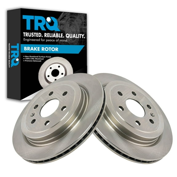 TRQ Rear Brake Rotors Set Vented Fits Select 2010-2016 Cadillac SRX