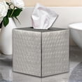 thumbnail image 6 of LZCKDPX Hand Hammered Tissue Box Cover Square, Matte Black Tissue Holder for Bathroom, Square Metal Dresser Accessories, Decorative Tissue Box Holder, Matte Black Handcrafted Tissue Cover, 6 of 9