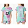 thumbnail image 2 of Beezizac Tie Dye Cat Pajamas for Teen Girls Cute Summer 2 Piece Jammies Big Kid Size 6, 2 of 7