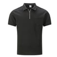thumbnail image 5 of Men's Solid Color Short Sleeve Half Zip Pullover Shirt Casual Button Up Top, 5 of 5