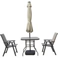 thumbnail image 4 of Patio Market Umbrella 9ft Solar Tilt Outdoor Garden Table Umbrella, 4 of 6