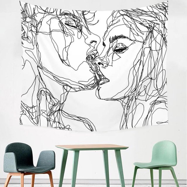 Tapiz de calavera The Kissing Lover Tapiz para colgar en la pared, alfombra(100*150)