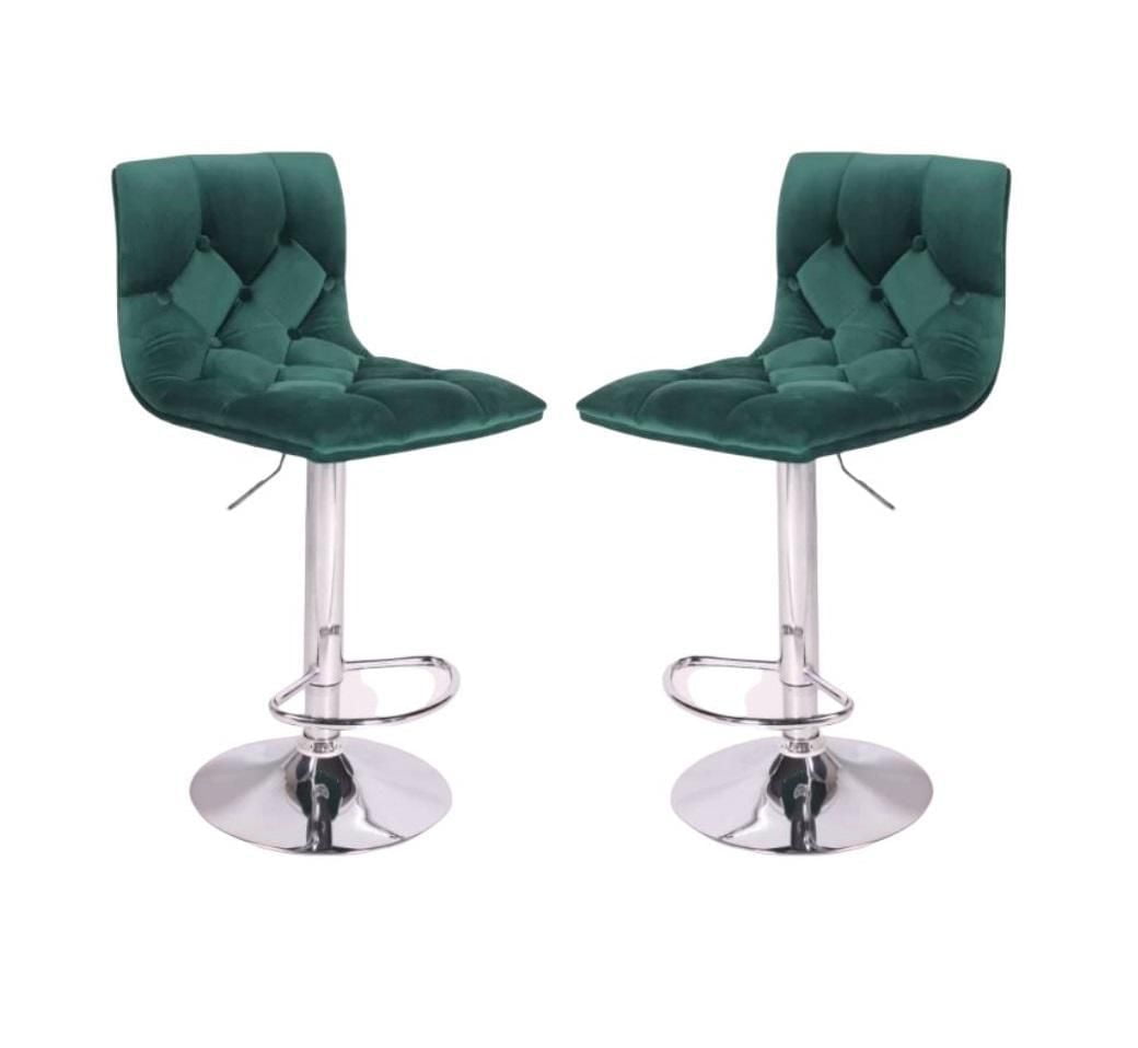 Plata Import Alan Adjustable Stool in Green - Set 2