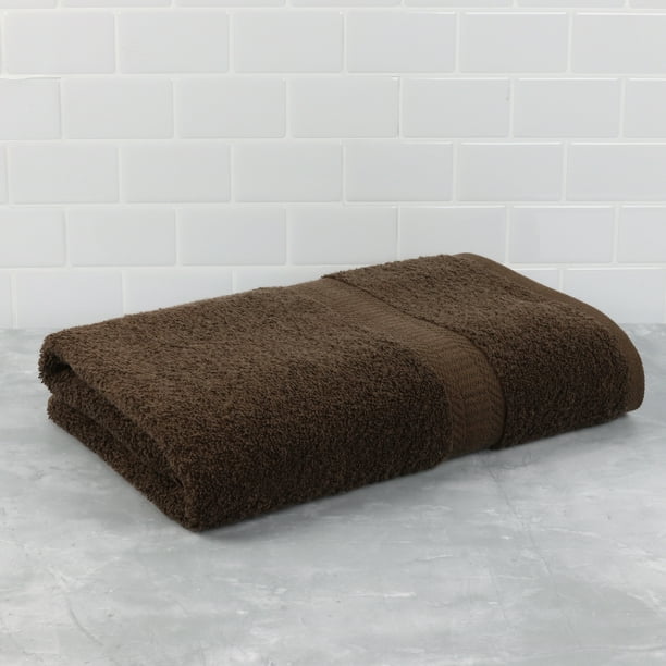 Mainstays Basic Single, Solid Brown Bath Towel 27" x 52" Walmart