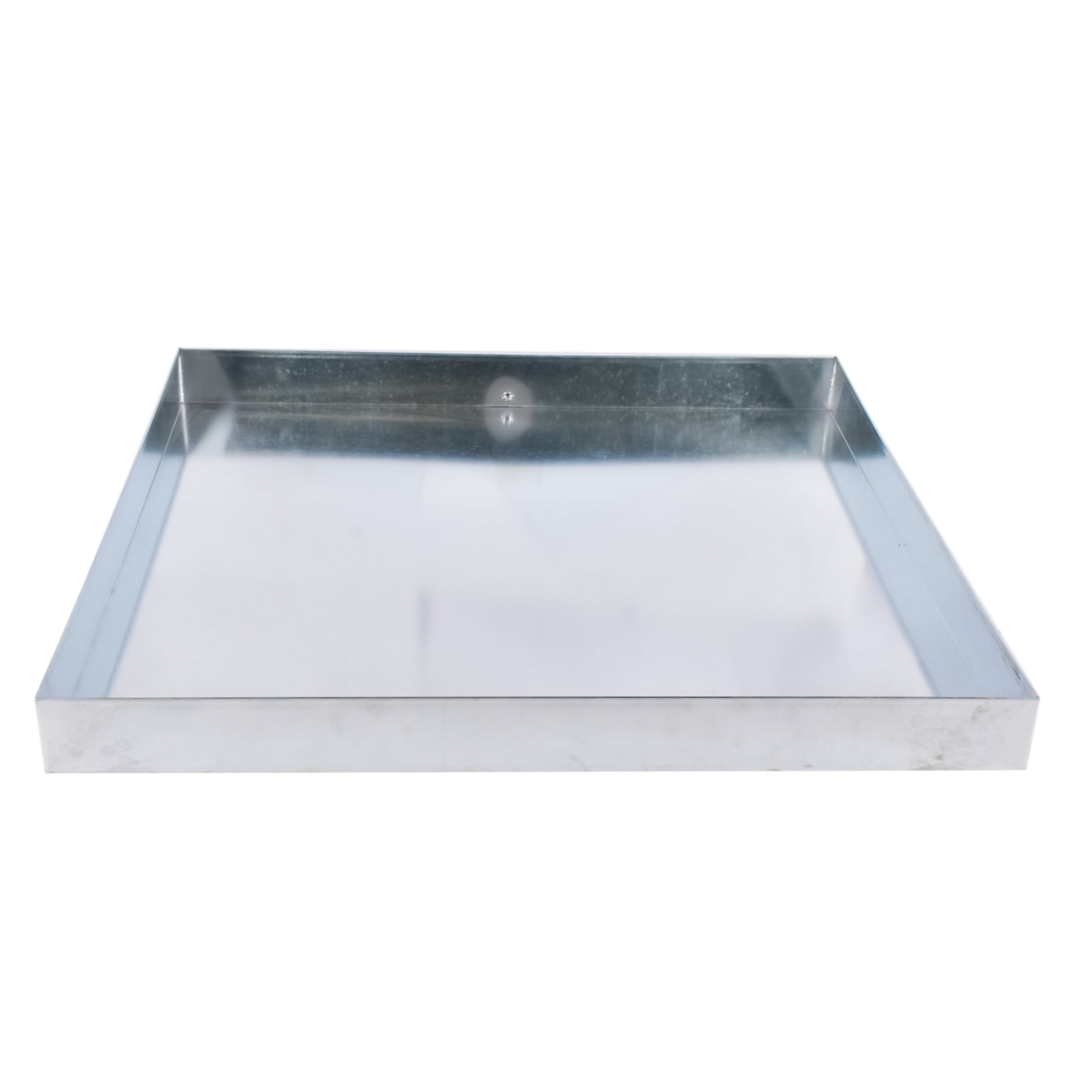 GELUOXI 27 x 25 x 2.5 Inch Washing Machine Pan Galvanized Steel Washing Machine Drain Pan Heavy Duty Compact Washer Drip Tray with Drain Hole & Hose Adapter