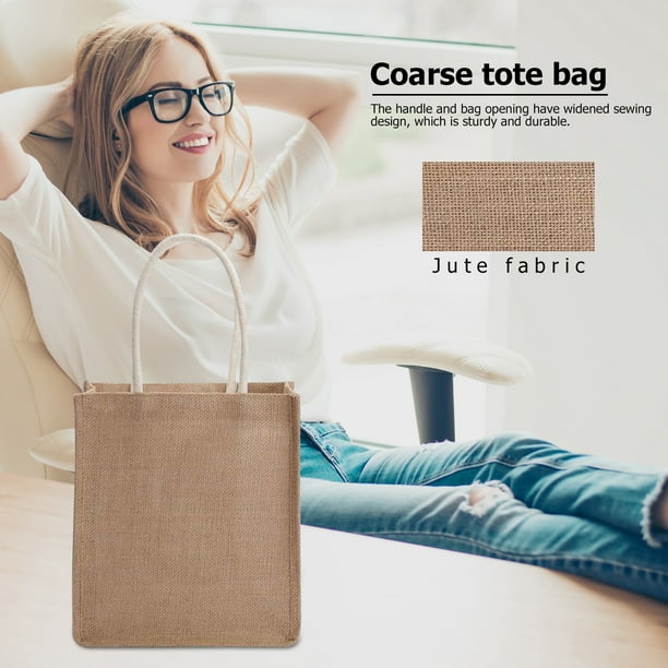 Bolso de mano de arpillera reutilizable para mujer bolsa de yute Likrtyny en blanco para la playa compras comestibles con asa organizador de almacenamiento de viaje de gran c Walmart en
