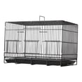 thumbnail image 2 of Jaula de viaje para pájaros con diseño plegable portátil, comederos para loros, asa superior, bandeja extraíble, soporte de madera, adecuada para pája negro 58x402x455cm, 2 of 7
