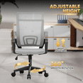 thumbnail image 5 of Magshion Mesh Office Chair Desk Chair, Mid Back Ergonomic Adjustable Height Rolling Swivel Computer Chair with Lumbar Support, Light Gray, 5 of 14