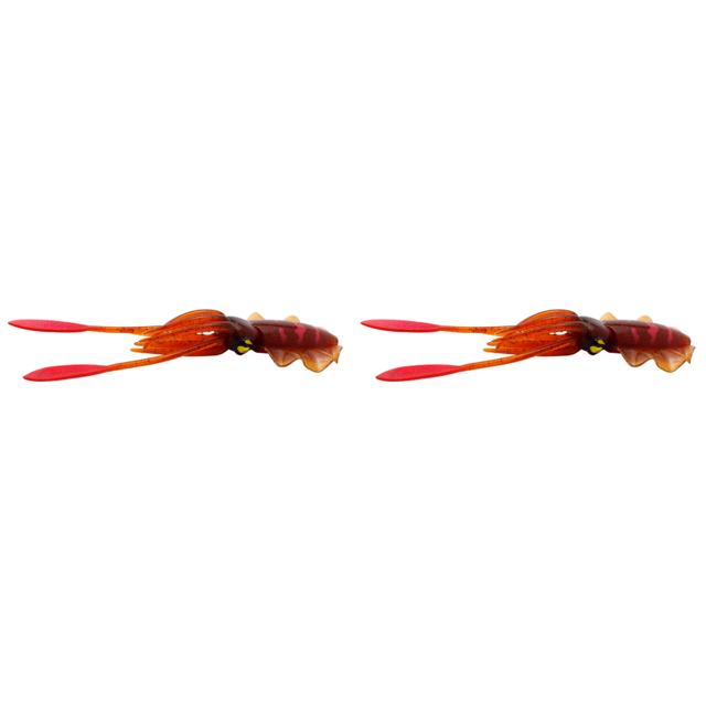 Señuelo de pesca de calamar, 15cm, ojos 3D, cebos blandos luminosos (oscuro), rojo, 2 uds.