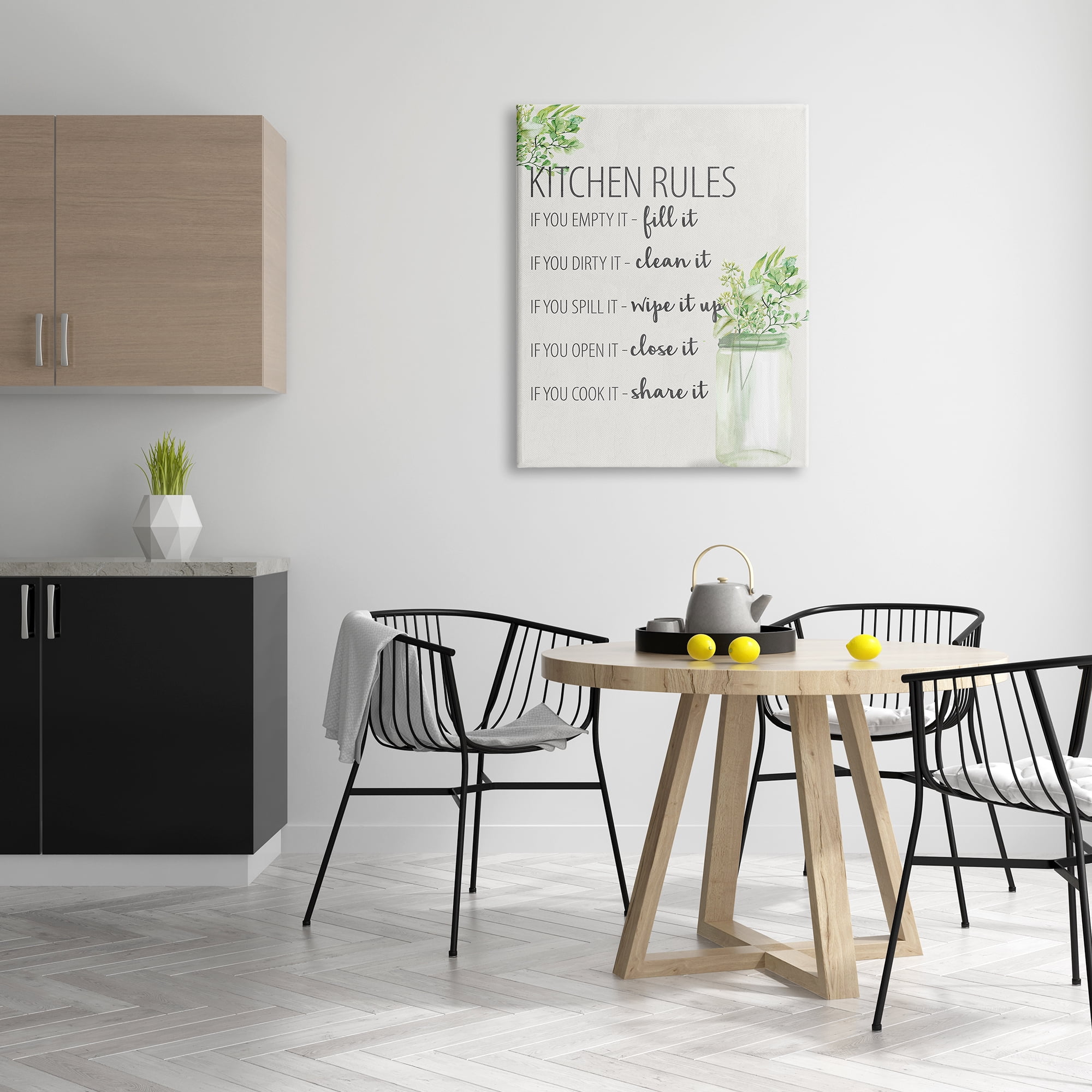 Stupell Industries Kitchen Rules Share It Food & Beverage Painting Gallery Wrapped Canvas Print Wall Art, 30 x 40