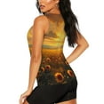 thumbnail image 3 of Susaid Sunflower Sunset Rainfall Printed Racerback Workout Tank Tops for Women, Sleeveless Gym Shirts, Athletic Yoga Camisoles for Fitness-Medium, 3 of 7