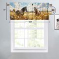thumbnail image 4 of Horse Rod Pocket Thermal Insulated Curtain Valance Sunflower Yellow Floral Farm Animals Window Valance for Bedroom Bathroom Living Room Dining Room 54 by 18 in, 1 Panel, 4 of 6