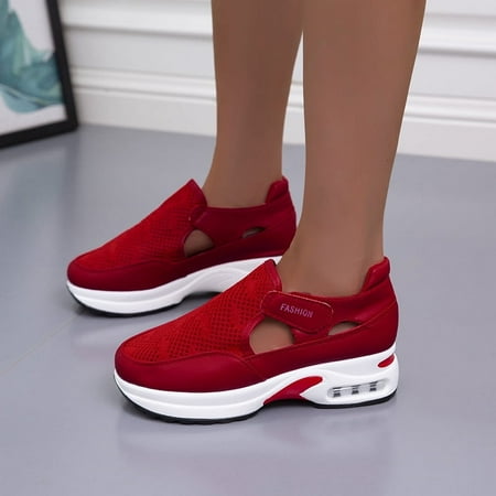 FITORON Women s Sneakers- New Fashion and Personality Hollow Casual Sports Style Casual Shoes Red 40