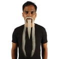 thumbnail image 2 of HPO Adult Men's Extra Long White Color Emperor Beard & Mustache Perfect for Cosplay, 2 of 9