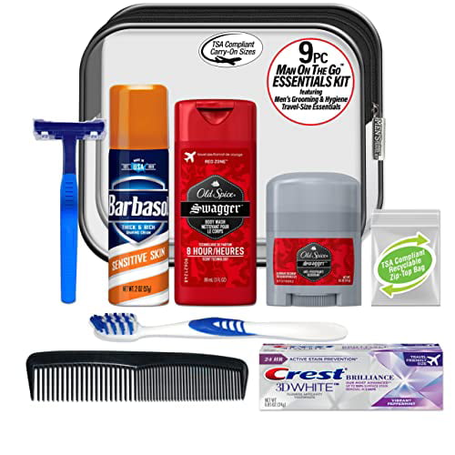 Convenience Kits International Men's Premium 15-Piece Kit wth Travel Size  TSA Compliant Essentials, Featuring: Head & Shoulders Dandruff Shampoo