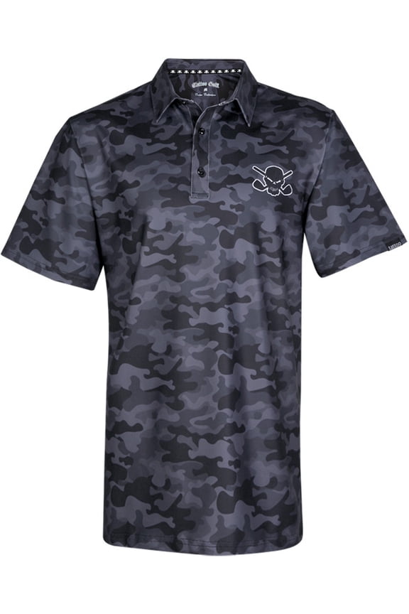 Camo Cool-Stretch Golf Shirt (Black)