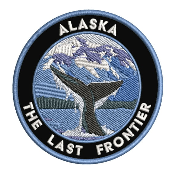 Alaska, The Last Frontier 3.5 Inch Iron Or Sew On Embroidered Fabric Badge Patch Seek Adventure, National Park Iconic Series