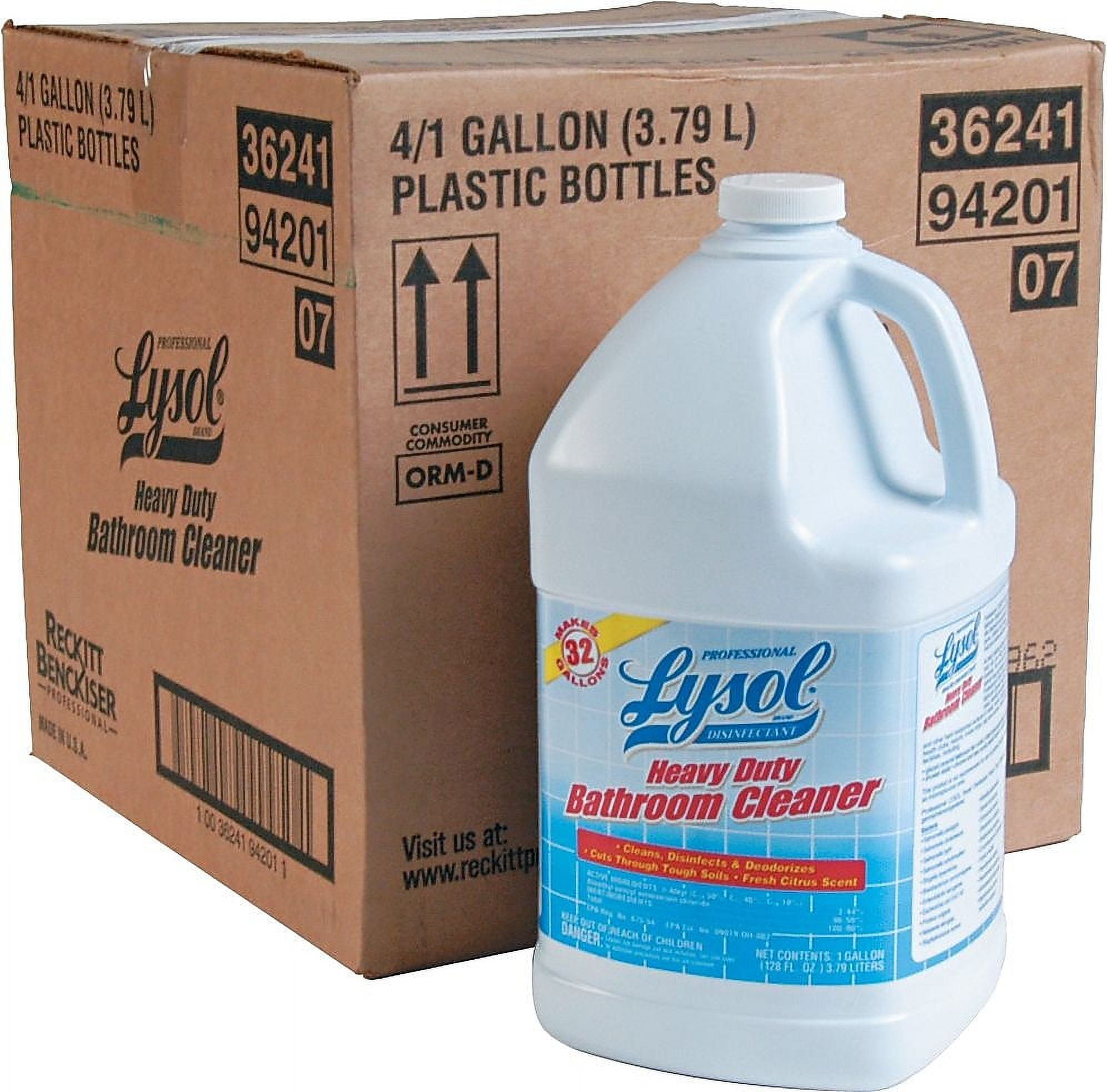 Lysol Disinfectant Heavy-Duty Bathroom Cleaner Concentrate, 1 Gal Bottles,  4/Carton - RAC94201CT