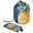 Multicolor 3, variant on PhooArto Large Barrel Drawstring Makeup Bag, Pineapple Blue Background Travel Cosmetic Bag Portable Make Up Organizer Bag