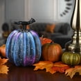 thumbnail image 2 of 7" Purple Galaxy Pumpkin Décor, 2 of 5
