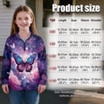 thumbnail image 7 of Uorisanigo Girls Half Zip Pullover Sweatshirt Fall Fashion Purple Butterfly Long Sleeve Pullover Shirts Top Oversized Quarter Zipper Cropped Sweatshirt for Sports and Daily Wear, 7 of 7