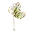 thumbnail image 2 of Hyasfey 1 Pair Elegant Butterflies Shape Brooch Shiny Rhinestones Tassel Pin Waterdrop Pendant Badge Clothes Hats Bags Accessory, 2 of 7