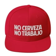 House of Chingasos No Cerveza No Trabajo Adjustable Red Snapback Hat, One size