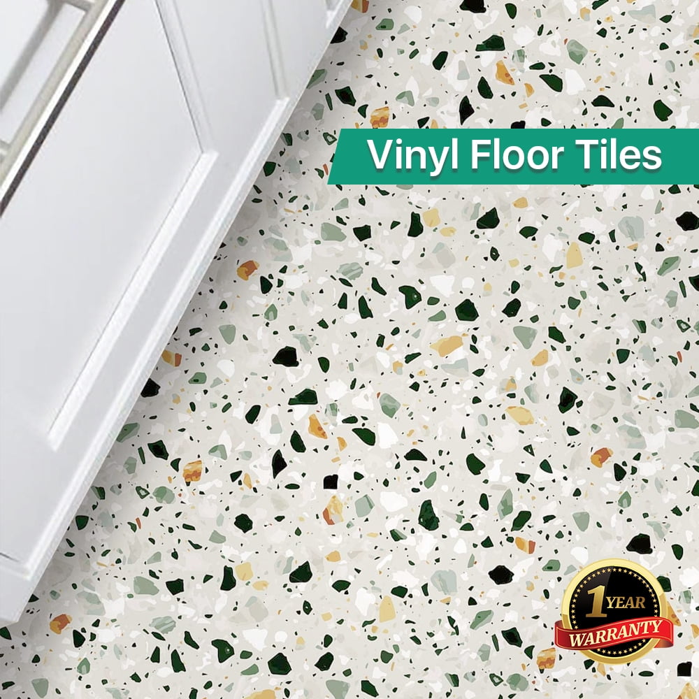 Live Life Mosaic Peel and Stick Vinyl Floor Tile 12” x 12” - Self Adhesive Floor Tile – 45 Tiles/Pack, Covers 45 Square Feet.