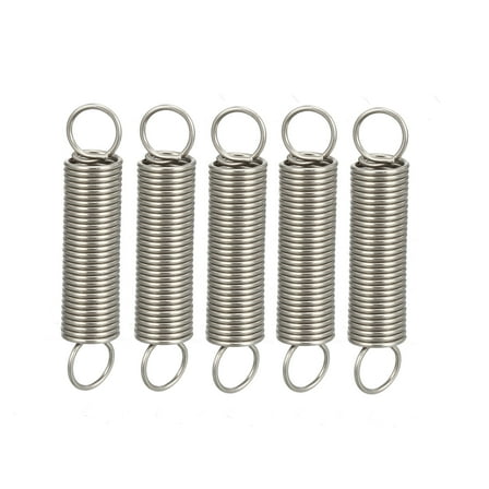 0.5x5x25mm Stainless Steel Small Dual Hook Tension Spring, 5pcs
