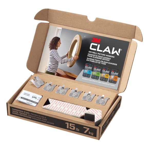 Colgador de fotos para paneles de yeso 3M CLAW (TM), paquete de 6, 6,8 kg con marcador de puntos